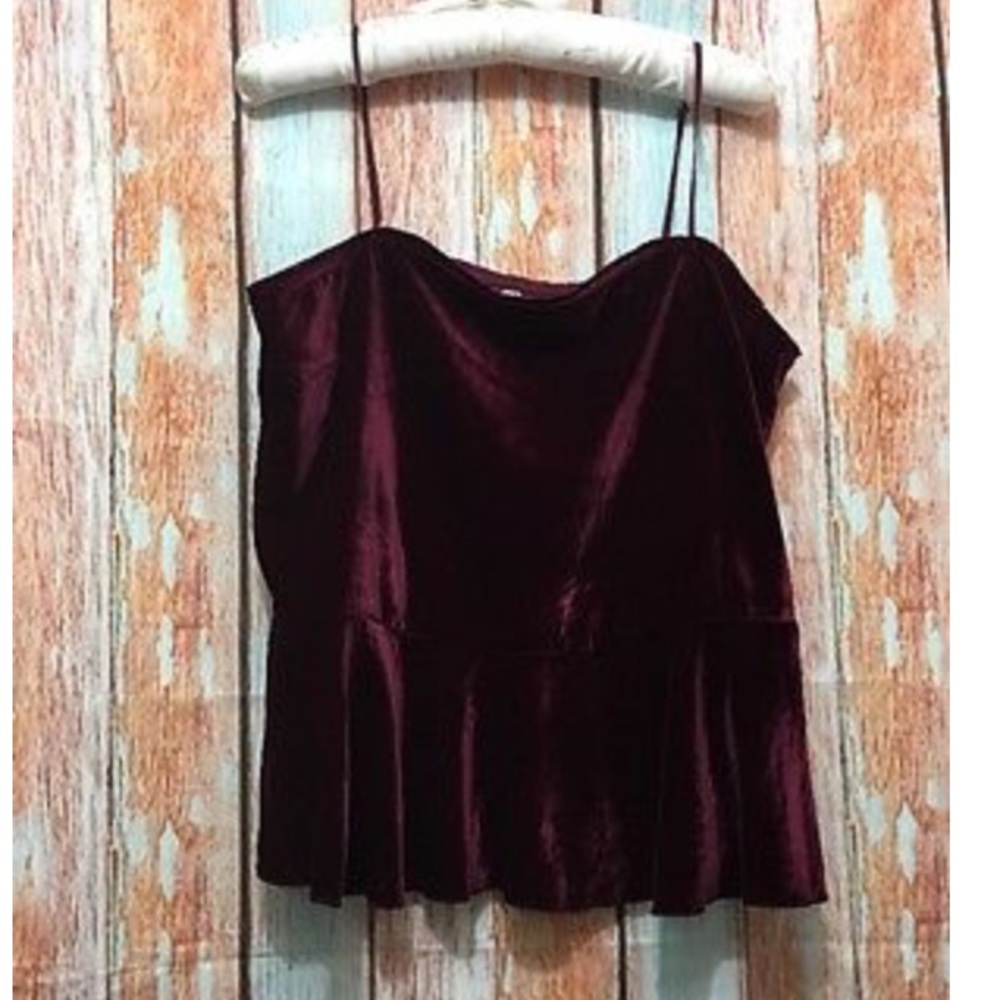 Free people red velvet tank
